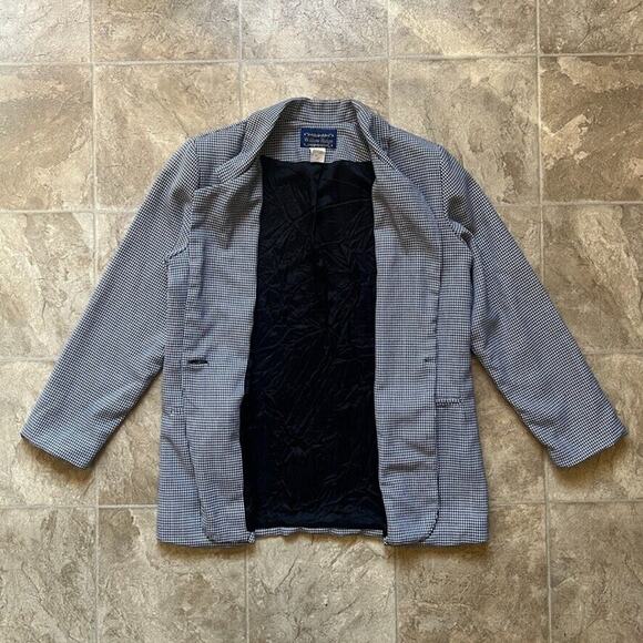 Vtg Womens Houndstooth Blazer 10 Office Corpcore Career Workwear Classic Preppy - Picture 4 of 9